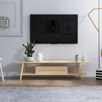 北歐簡約小戶型客廳茶幾電視櫃組閤實木全實木臥室電視櫃 小戶型 儲物櫃 地櫃 落地櫃 電視機櫃