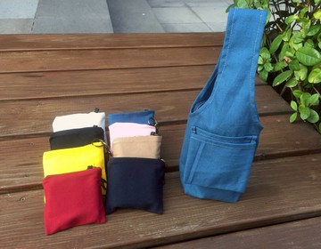 帆布環保飲料提袋-收納素面款 l 萬用水壺袋