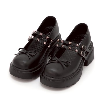 D+AF 暗黑甜心鉚釘厚底瑪莉珍鞋