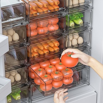 廚房冰箱收納盒抽屜式保鮮盒冰箱專用食品級水果雞蛋食物整理儲物【時尚大衣櫥】