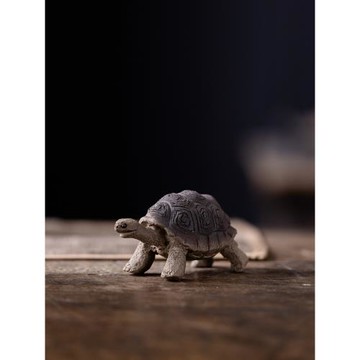 宜興原礦紫砂小烏龜陸地龜茶寵擺件招財手工小茶玩可養裝飾工藝品
