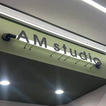 【新店熱銷】頭鐵藝烤漆字服裝咖啡店招牌懸空led燈管背發光字logo定做