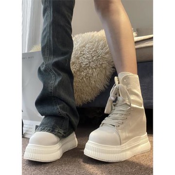 14cm隱形內增高帆布鞋女超高跟2025春季新款透氣超輕厚底小個子潮