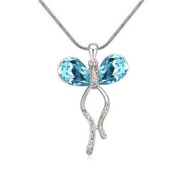 現貨+預購 925純銀項鍊水晶吊墜-經典唯美高貴典雅情人節生日禮物女飾品5色73bb163【獨家進口】【米蘭精品】