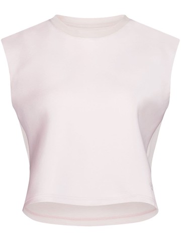 Giambattista Valli - logo-embroidered duchess-satin top - women - Silk/Polyester - 44 - Pink