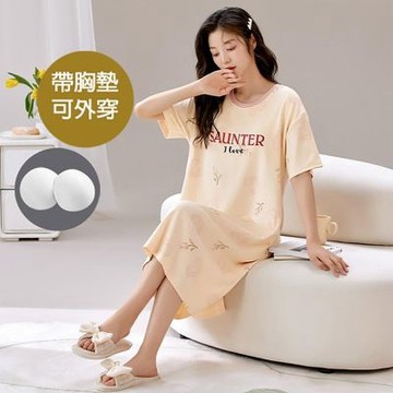 [韓國K.W.]韓國空運療癒情人莫代爾洋裝(居家服/家居服/睡衣/睡裙/涼感睡衣)X24211