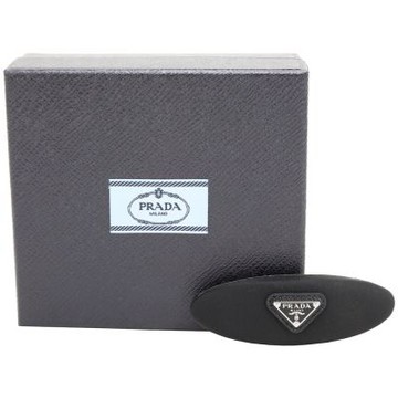 PRADA 普拉達 Re-Nylon 搪瓷三角牌尼龍髮夾(黑色)