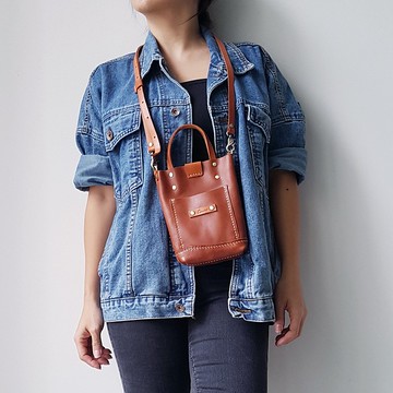 真皮皮革迷你手提袋 / 手机袋 - A38