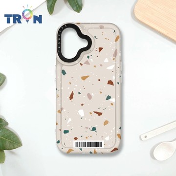TRON IPHONE 16 彩色幾何小磨石子B款 防摔 MAGSAFE 磁吸 太空載具殼 透白 手機殼