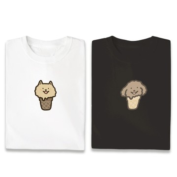 JZ TEE 薩摩耶&泰迪-冰淇淋 印花短袖T恤