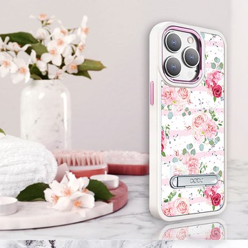 iPhone 15 14系列 軍規防摔鋁合金鏡頭框立架手機殼-浪漫時刻