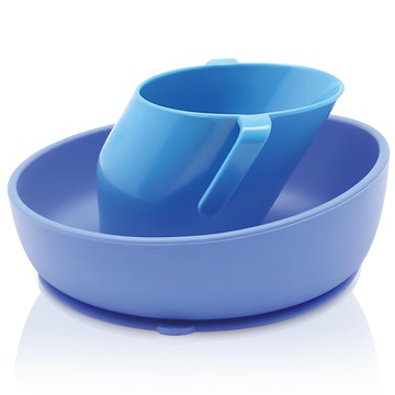 Doidy 彩虹學習杯碗組  1組  藍色  杯子 + 碗