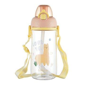 SHOTAY 尚泰 兒童雙蓋直飲水壺  粉色羊駝  600ml  1個
