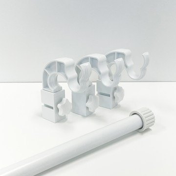 Kamdanam 免鑽孔掛鉤 第5版 3入 + 25mm 窗簾桿 配件組  白色  1號