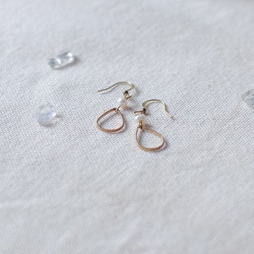 淡水珍珠幾何耳環-雨滴/耳針/夾式/可客製