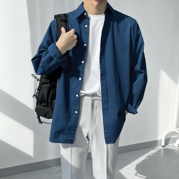 正韓換季休閒寬鬆感純棉水洗長袖襯衫 8色 YUPPIE 預購商品 0906