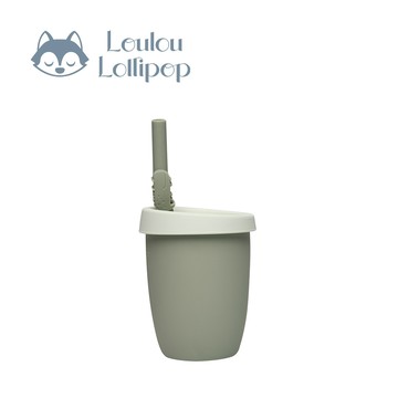 Loulou Lollipop - 動物造型 兒童矽膠吸管杯-微笑鱷魚