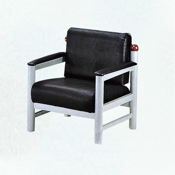 文創集 蘿法黑透氣皮革單人座沙發椅-72x75x81cm免組