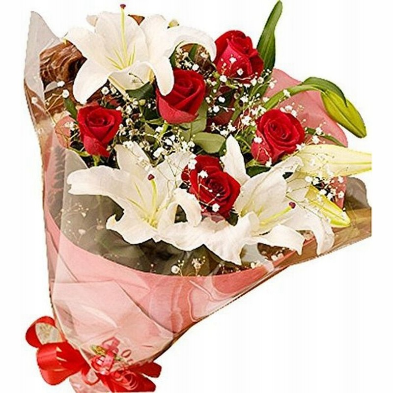 誕生日 母の日 赤バラ カサブランカ花束flower Red Rose Bouquet For Birthday Anniversary 通販 Lineポイント最大get Lineショッピング