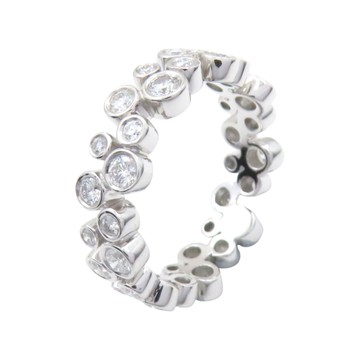 Tiffany & Co 蒂芬妮 950純銀 鑽石 bubble band ring 戒指 【二手名牌BRAND OFF】