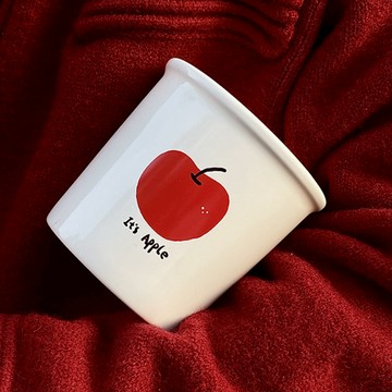【N.SPACE】小眾蘋果咖啡杯 陶瓷馬克杯  手工陶瓷 手工貼花 陶瓷咖啡杯 咖啡杯 早餐杯 燕麥杯 馬克杯