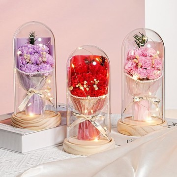 ❀【花中世界】❀教師節禮物花束仿真花康乃馨香皂花肥皂花永生花創意成品擺件禮品