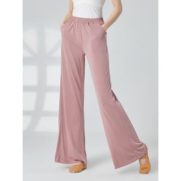 古典舞練功服闊腿銅氨絲直筒口袋褲子女成人舞蹈服形體訓練褲新款