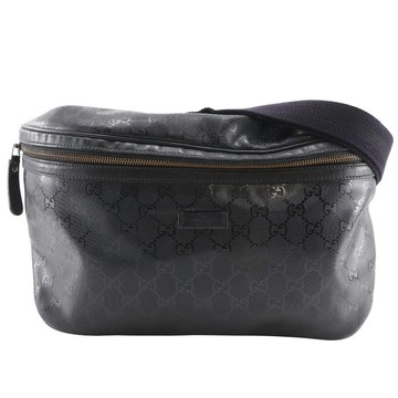 【日本直送】GUCCI 古馳 Belt Bag Medium 腰包 GG Imprime 身體包 211110 PVC 黑色 男款【二手】