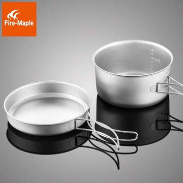火楓雪鈦系列鈦鍋 純鈦套鍋煎鍋 戶外便攜1-2人輕量化野營鍋炊具