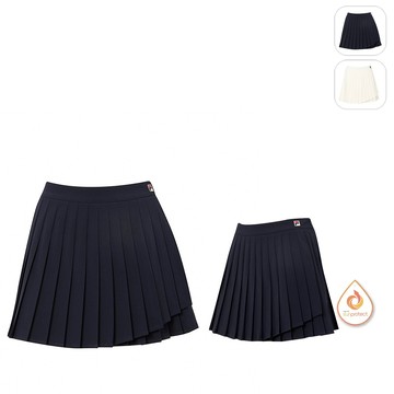 【FILA】女性 抗UV 平織短裙(有安全褲)-丈青 5SKZ-1017-NV