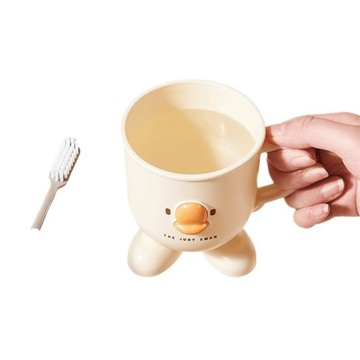 牙刷/杯/旅行組 【晴安居】食品級PP呆萌小鴨寶寶刷牙練習漱口杯-1入組