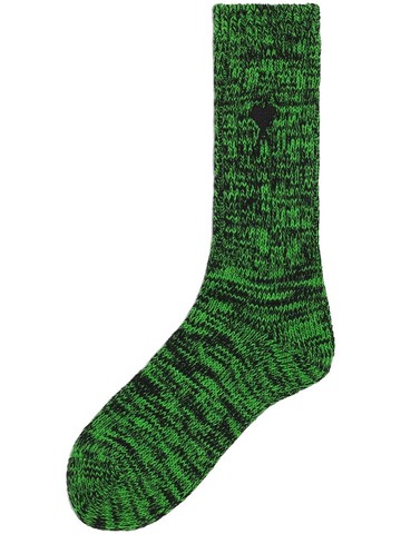 AMI Paris - Ami de Coeur marl-knit socks - unisex - Cotton/Spandex/Elastane/Polyamide - 43-46 - Green