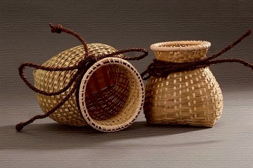 魚簍 竹編 手工 竹簍小竹籃竹筐 裝飾 擺件 插花簍 舞蹈道具魚簍