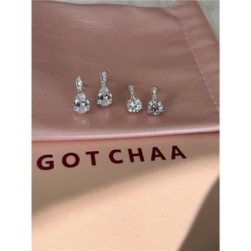GOTCHAA超閃高碳鉆 輕奢精工通體純銀小巧質感百搭高級感耳環耳釘