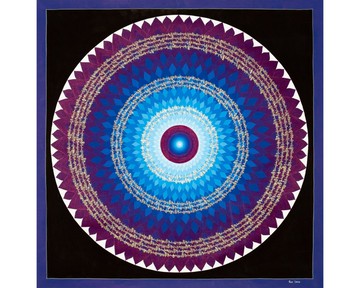 神聖な細部まで丁寧に手作りされた蓮華マントラ曼荼羅は、叡智、