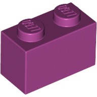 基本磚 1x2x1 桃紅色 3004