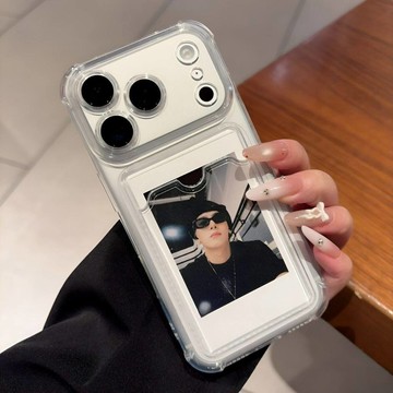 透明手機殼 插卡設計 適用 蘋果 iPhone 17 16 15 14 13 12 11 pro max 手機殼 保護殼