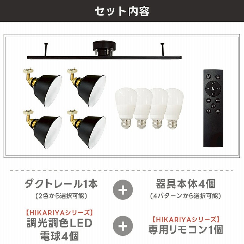 RAIL-spotlight LE電球付シーリングライトダクトレールスポット RAIL-spotlight】シーリングライト 電球付 リモコン付 ダクト