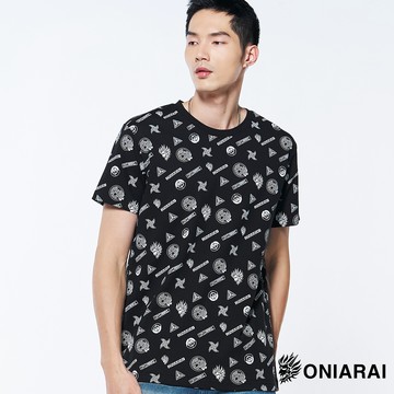 【㊙結帳2件再88折】滿版元素短TEE(黑) - BLUE WAY 鬼洗い
