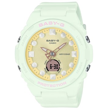 CASIO卡西歐 BABY-G 未來風 夢幻色彩雙顯錶款 綠 BGA-320FH-3A_42.4mm
