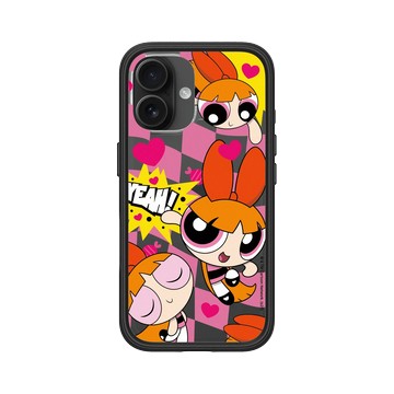 iPhone 16 Mod NX 黑 - The Powerpuff Girls 飛天小女警 - 花花 - 可愛格紋款