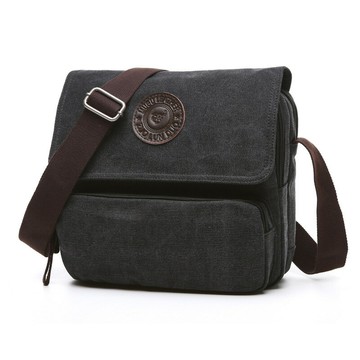 帆布側背包 肩背包 韓版男女通用單肩包斜挎包 旅游人士純色拉鏈單根時尚休閑包