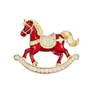 RJ New York 馬上有錢木馬復古滴油水鑽胸針別針胸花兩用款(2色可選)