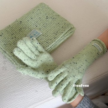 🔥3件8折🍊臺北出貨🍊可開發票韓國訂單東大門羊毛彩點手套女冬季加厚保暖純色針織手套可觸屏百