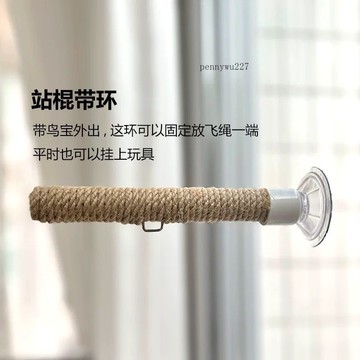 【五金 熱銷】鸚鵡新款吸盤麻繩鞦韆吊環攀爬虎皮玄鳳牡丹磨牙鳥籠配件專用 優選