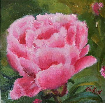 牡丹畫花卉原創藝術牡丹畫花卉油畫厚塗藝術