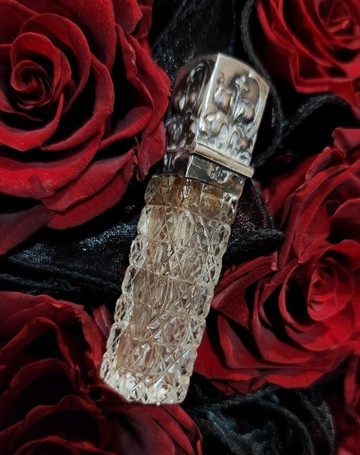 20世紀初Art Nouveau時期鳶尾花800純銀玻璃古董香水瓶母親節禮物