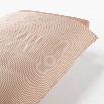 MUJI 再生聚酯速乾被套/SD/粉紅格紋