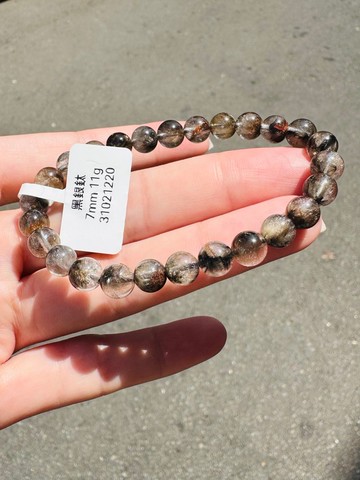 小資本天然黑武士黑銀鈦7mm11g水晶招財納寶驅邪避煞防小人