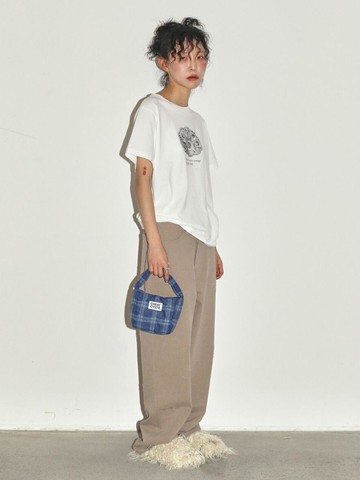 Denim Printed Mini Bag_Blue Check